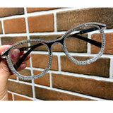 Myopia Hyperopia Women Sunglasses Vintage clear lens glasses ladies luxury rhinestone eyeglasses men optical Shades daiiibabyyy