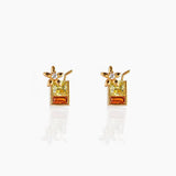 Lost Lady New Ins Inlaid Colorful Zircon Earrings Cute Gold-plated Zircon Stud Earrings For Women Girls Fashion Piercing Jewelry daiiibabyyy