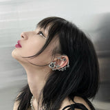 Daiiibabyyy Punk Gothic Rose Flower Ear Cuff Earrings For Women Personality New Jewelry Vintage Earings Wholesale