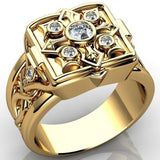 Exquisite Men's Fashion 18K Gold Filling Inlaid Zircon Crystal Rings for Men Vintage Secret Small Room Coffin Hip Hop Punk Ring daiiibabyyy