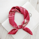 Square Silk Scarf Bandana Polka Dot Stripe Print Hairband Neck Scarfs Women Girls Headbands Hair Tie Shawl Hair Accessories Gift daiiibabyyy