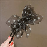 Chiffon Bow Polka Dot Tool Women Classic Magic Hair Twist Hair Styling Tools Quick Bun Donut Curler Maker Headwear Accessories daiiibabyyy