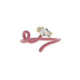 8 Colors Wrapped The Wire Band Colorful Single Tear Drop Marquise Stone Open Adjusted Ring For Women