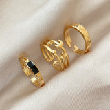 Daiiibabyyy Gold Silver Color Butterfly Open Rings Set For Women Girl Wedding Engagement Party Knuckles Jewelry Trends Punk Chain Rings