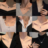 Korean Simple Titanium Steel Butterfly Necklace For Women 2022 New Ins Fashion Trend Clavicle Chain Net Red High-End Accessories