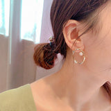 Korean Fashion Metal Geometric Oval Statement Stud Earrings Females Temperament Jewelry Wedding Party Earring For Women Brincos daiiibabyyy