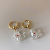 New Korean Fashion Simple Transparent Color Acrylic Resin Flower Earrings For Women Girls personality All-match Party Jewelry daiiibabyyy