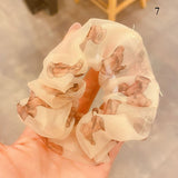 Women Girls Cute Bear Hair Ties Fresh Colored Large Intestine Hair Rope Korean Style Sweet Flower Head Fashion Hair Accessories daiiibabyyy
