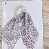 2022  Pearl Elastic Rubber Bands For Girl Bow Print Fashion Hair Accessories Hair Ties 2021 New Korea Women Hair Ropes 28 Style daiiibabyyy