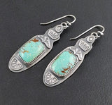 Bohemia Style Silver Natural Green Stone Hook Dangle Earrings for Women Retro Wedding Engagement Party Jewelry Gift daiiibabyyy