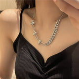 New Fashion Metal Ball Chain Splicing Clavicle Chain Female Personality Temperament All-match Sweater Chain For Women Girls daiiibabyyy