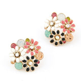 New Trendy Cute Sweet Crystal Flower Stud Earrings for Women Girl Charm Elegant Pearl Flower Birds Earring Wedding Party Jewelry daiiibabyyy