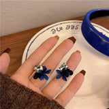 FFLACELL New Fashion Vintage Blue Geometric Series Irregular Earrings For Women Girls Simple Trend Creative Party Jewelry daiiibabyyy