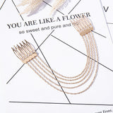 Daiiibabyyy New Chain Hairpins for Women Shell Pearl Butterfly Tiara Tassel Hair Clips Barrettes Braided Headband Ponytail Hair Accessories