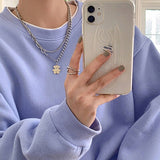 Necklace for Women Geometric Multilayer Chain Cute Bear Necklace Fashion Clavicle Chain Jewelry Accessories Wholesale daiiibabyyy