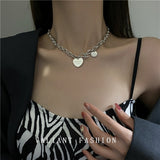 2022 Fashion Asymmetric Lock Necklace for Women Twist Gold Silver Color Chunky Thick Lock Choker Chain Necklaces Party Jewelry daiiibabyyy