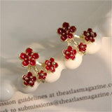 New Trendy Cute Sweet Crystal Flower Stud Earrings for Women Girl Charm Elegant Pearl Flower Birds Earring Wedding Party Jewelry daiiibabyyy