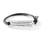 2021 New Engraved Leather Bracelet For Men Black Color customize Stainless Steel Bracelets For Women Men ID Bracelet Gift Party daiiibabyyy