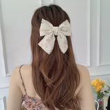Sweet Flowers Bow Scrunchies Barrettes Hair Accessories Women Elastic Hair Ring Hair Tie Hair Clips Ponytail Holder Rubber Band daiiibabyyy