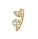 Daiiibabyyy Fashion Rhinestone Flower Butterfly Open Rings For Women New Jewelry Creative Adjustable Ring