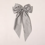 New Headwear Big Large Satin Bow Hairpins Barrettes for Women Girls Wedding Long Ribbon Hair Clip Hairgrip Bow Hair Accessories daiiibabyyy