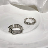 Fashion Luxury Multilayer Rhombus Geometric Chain Inlaid Zircon Ring Korean Personality Exquisite Simple Party EngagementJewelry daiiibabyyy