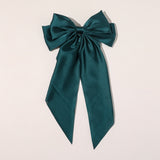 New Headwear Big Large Satin Bow Hairpins Barrettes for Women Girls Wedding Long Ribbon Hair Clip Hairgrip Bow Hair Accessories daiiibabyyy