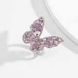 New Trendy Exaggerate Geometric Colorful Butterfly Rings Simple Temperament Jewelry For Women Fashion Forefinger Rings anillos daiiibabyyy