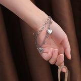 European and American fashion personality hip hop heart-shaped bracelet, retro punk women's bracelet, 2022 new daiiibabyyy