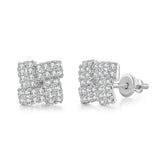 Daiiibabyyy Korean Fashion Full Zirconia Stud Earrings For Women Crystal Geometry Gold Color Ear Elegant Party Jewelry Accessories OHE128