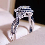 Elegant Silver Color Heart Shaped White Zircon Crystal Women's Ring Classic Fashion Women Bridal Wedding Engagement Ring Jewelry daiiibabyyy