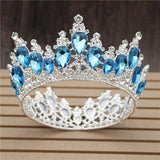 Daiiibabyyy Baroque Crystal Tiaras Circle Wedding Crown Queen Diadem Pageant Tiara Crown For Bride Hair Jewelry Accessories