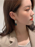 Elegant and ritualistic style drop glaze earrings, Korean geometric fashion women's earrings, 2022 new jewelry daiiibabyyy