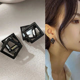 2022 Trend Earrings Black square crystal stud earrings pierced Earring Women Girls Trending New Fashion Pendant Jewelry Gift daiiibabyyy
