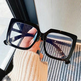 Daiiibabyyy Clear Square Glasses Women Fashion Oversized Transparent Optical Glasses Frames Female Vintage Anti Blue Light Spectacle
