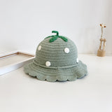 Daiiibabyyy 1-2 Years Old Children's Baby Girl Hat Autumn and Winter Children's Fisherman Hat Baby Strawberry Fruit Hat Cute Knitted Hat daiiibabyyy