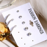 Earrings for Women Round Circle Cute Crystal Women Stud Earrings Set Korean Fashion Jewelry 2022 Accessories Wholesale daiiibabyyy