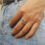 Lost Lady Retro Silver Black Skull Skelton Heart Rings Trendy Hiphop Punk Antique Finger Rings for Women Party Jewelry Gift daiiibabyyy