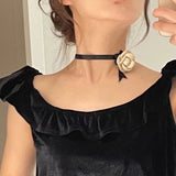 Vintage Rose Flower Choker Necklace Etrendy Women Lady New Fashion Jewelry Wholesale daiiibabyyy