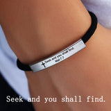 New Trendy Cross Bible Laser Engraving Letters Bracelet Personality Punk Stainless Steel Bracelet For Men Women Jewelry Gift daiiibabyyy