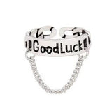Punk Cool Hip Pop Rings Multi-layer Adjustable Chain Four Open Finger Rings Alloy Man Rotate Cross Rings for Women Party Gift daiiibabyyy