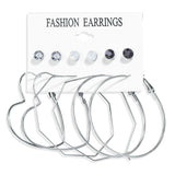 Fashion Gold Hoop Earrings Set Women Pearl Hoop Earrings Oversize Metal Circle Punk Earring 2022 Female Fashion Jewelry Dangler daiiibabyyy