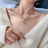 2022 New Senior Fashion Women Pendant Necklaces Joker Fine Double Link Chain Metal Heart Party Necklace Jewelry daiiibabyyy