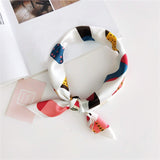 Square Silk Scarf Bandana Polka Dot Stripe Print Hairband Neck Scarfs Women Girls Headbands Hair Tie Shawl Hair Accessories Gift daiiibabyyy