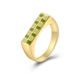 Vintage Checkerboard Finger Rings For Women Girls Punk Heart Black Geometric Metal Ring Party Gifts 2021 Trend Jewelry daiiibabyyy