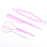 Popular 1SET Ponytail Creator Plastic Loop Styling Tools Black Topsy Pony Topsy Tail Clip Hair Braid Maker Styling Tool Fashion daiiibabyyy