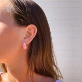 Lost Lady New Fashion Semicircle Oil Dripping Earrings Ladies Alloy Earrings With The Same Type of Jewelry Wholesale daiiibabyyy
