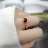 Daiiibabyyy Colorful Crystal Dainty Rings For Women Delicate Elegant Oval Zircon Gold Color Proposal Finger Ring Gift Fashion Jewelry R853