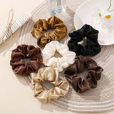 3.9 inch Women Silk Scrunchie Elastic Handmade Multicolor Hair Band Ponytail Holder Headband Hair Accessories daiiibabyyy