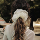 Daiiibabyyy New Net Yarn Hair Scrunchie Solid Color Hair Ties for Women Elastic Hair Ring Girl Ponytail Holder Smooth Hair Accessories